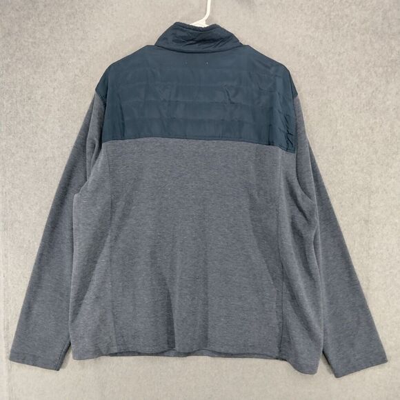 Eddie Bauer Mens Size XL Mixed Media Pullover Sweatshirt Blue Gray 1/4 Zip - Picture 7 of 11